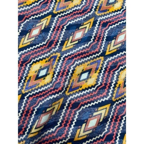 LuLaRoe Lynnae Long Sleeve Blue Yellow‎ Diamond Pattern Small NEW - Picture 2 of 5